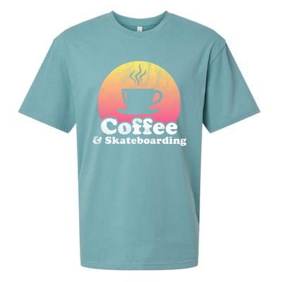 Coffee And Skateboarding Gift Sueded Cloud Jersey T-Shirt