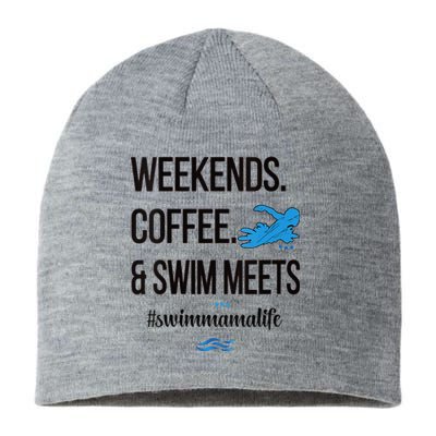 Coffee And Swim Meets Swim Mama Life Swimmer Mom Sustainable Beanie