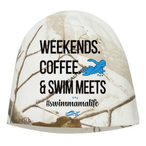 Coffee And Swim Meets Swim Mama Life Swimmer Mom Kati - Camo Knit Beanie