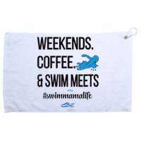 Coffee And Swim Meets Swim Mama Life Swimmer Mom Grommeted Golf Towel