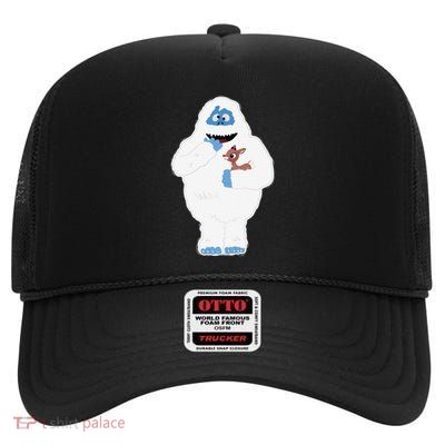 Christmas Abominable Snowman High Crown Mesh Back Trucker Hat