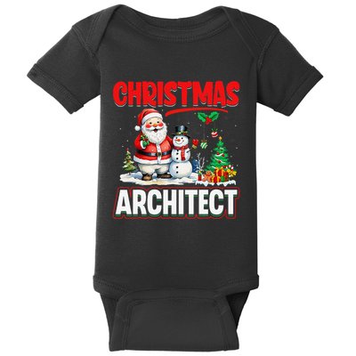 Christmas Architect Santa Snowman Architecture Xmas Holiday Baby Bodysuit
