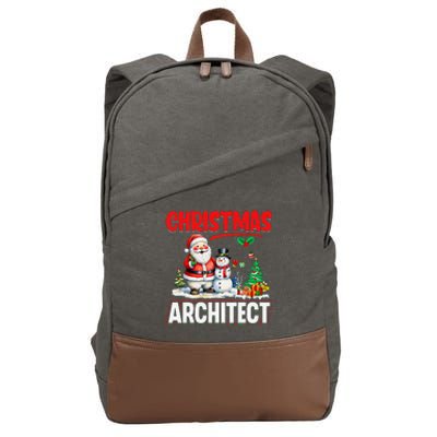 Christmas Architect Santa Snowman Architecture Xmas Holiday Cotton Canvas Backpack