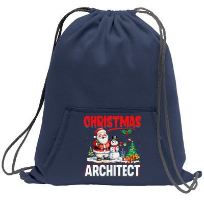 Christmas Architect Santa Snowman Architecture Xmas Holiday Sweatshirt Cinch Pack Bag