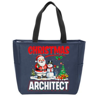 Christmas Architect Santa Snowman Architecture Xmas Holiday Zip Tote Bag