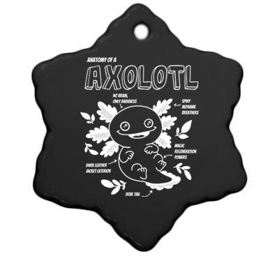 Cute Axolotl Shirt, Anatomy Of A Axolotl Funny Girls Boys Ceramic Star Ornament