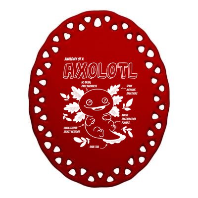 Cute Axolotl Shirt, Anatomy Of A Axolotl Funny Girls Boys Ceramic Oval Ornament