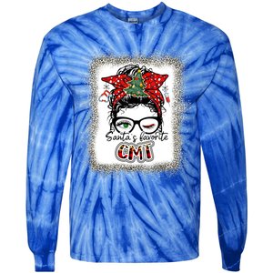 Cmt Assistant SantaS Favorite Nurse I Love Being A Elf Cmt Great Gift Tie-Dye Long Sleeve Shirt