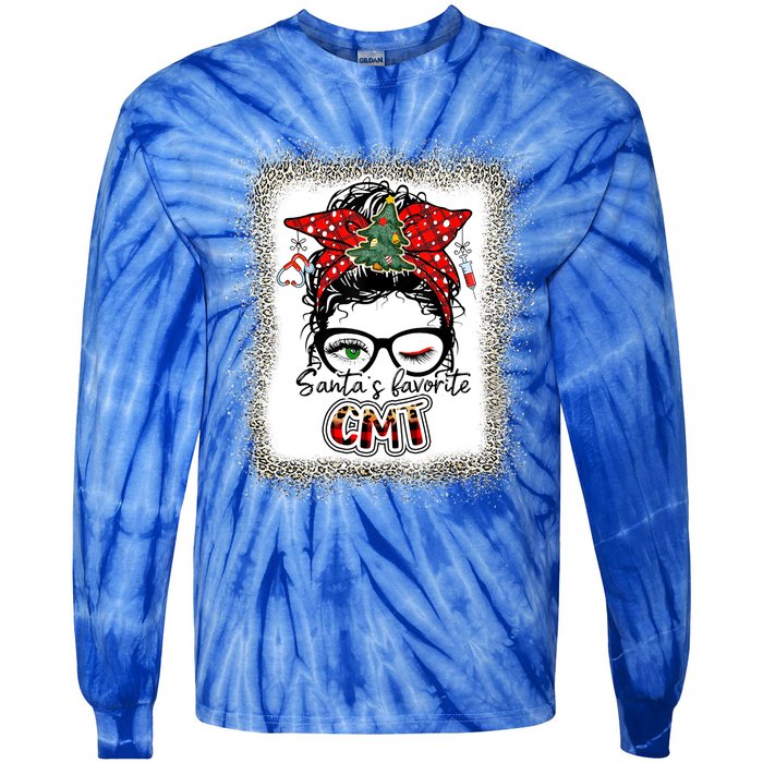 Cmt Assistant SantaS Favorite Nurse I Love Being A Elf Cmt Great Gift Tie-Dye Long Sleeve Shirt