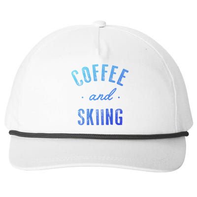 Coffee And Skiing Gift Funny Cute Caffeine Gift Snapback Five-Panel Rope Hat