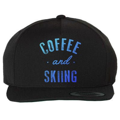 Coffee And Skiing Gift Funny Cute Caffeine Gift Wool Snapback Cap