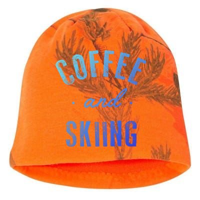 Coffee And Skiing Gift Funny Cute Caffeine Gift Kati - Camo Knit Beanie