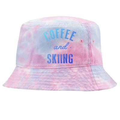 Coffee And Skiing Gift Funny Cute Caffeine Gift Tie-Dyed Bucket Hat