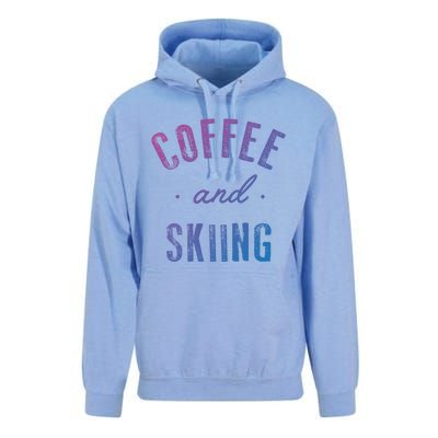 Coffee And Skiing Gift Funny Cute Caffeine Gift Unisex Surf Hoodie