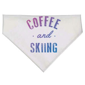 Coffee And Skiing Gift Funny Cute Caffeine Gift USA-Made Doggie Bandana