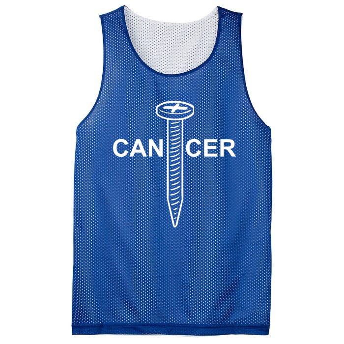 Cancer Awareness Screw Cancer Cute Gift Mesh Reversible Basketball Jersey Tank