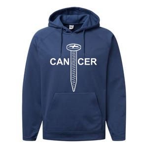 Cancer Awareness Screw Cancer Cute Gift Performance Fleece Hoodie