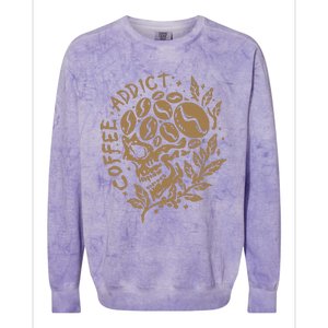 Coffee Addict Skull For Lovers Of Caffeine Colorblast Crewneck Sweatshirt