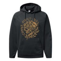 Coffee Addict Skull For Lovers Of Caffeine Performance Fleece Hoodie