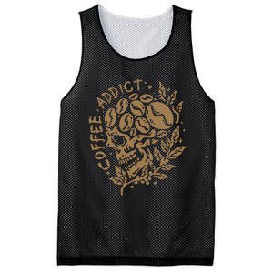 Coffee Addict Skull For Lovers Of Caffeine Mesh Reversible Basketball Jersey Tank