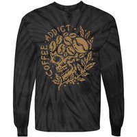 Coffee Addict Skull For Lovers Of Caffeine Tie-Dye Long Sleeve Shirt