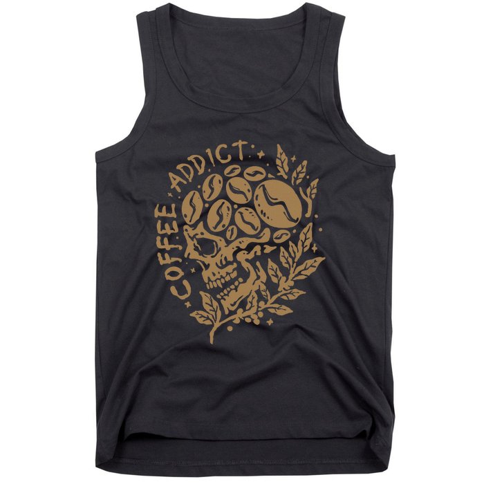 Coffee Addict Skull For Lovers Of Caffeine Tank Top