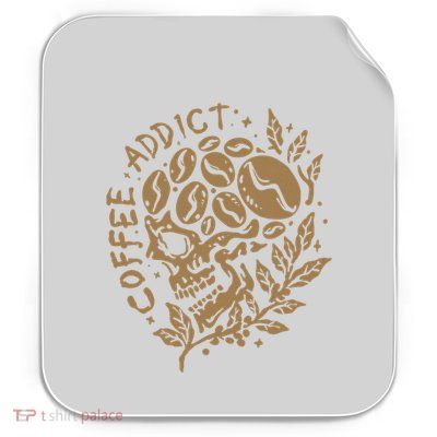 Coffee Addict Skull For Lovers Of Caffeine Permanent Decal Sticker