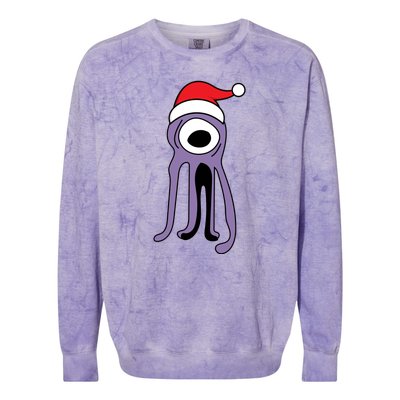 Cute Alien Santa Claus Colorblast Crewneck Sweatshirt