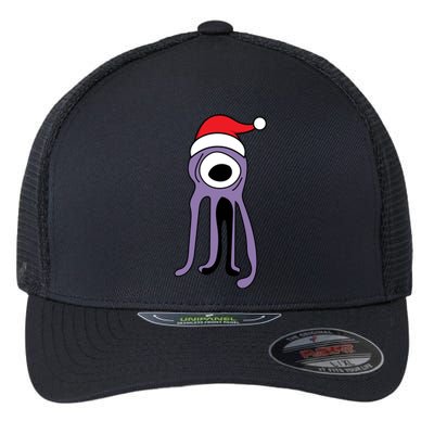 Cute Alien Santa Claus Flexfit Unipanel Trucker Cap