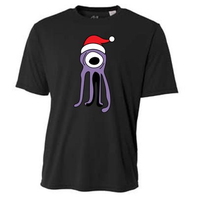 Cute Alien Santa Claus Cooling Performance Crew T-Shirt