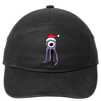 Cute Alien Santa Claus 7-Panel Snapback Hat