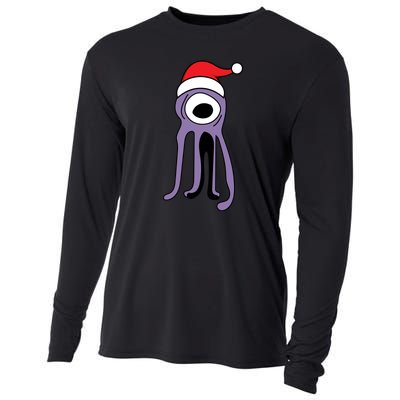 Cute Alien Santa Claus Cooling Performance Long Sleeve Crew