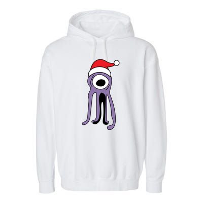 Cute Alien Santa Claus Garment-Dyed Fleece Hoodie