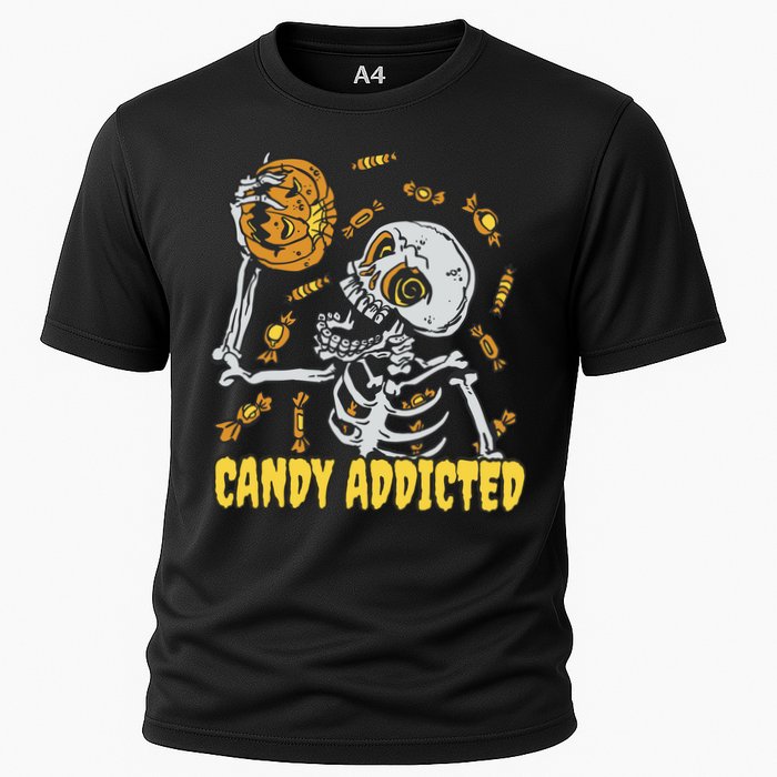 Candy Addicted Skeleton Halloween Cooling Performance Crew T-Shirt