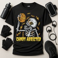 Candy Addicted Skeleton Halloween Cooling Performance Crew T-Shirt