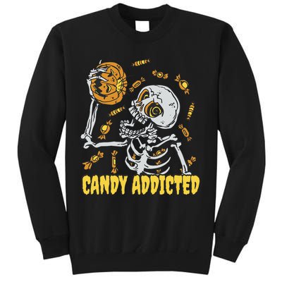 Candy Addicted Skeleton Halloween Sweatshirt