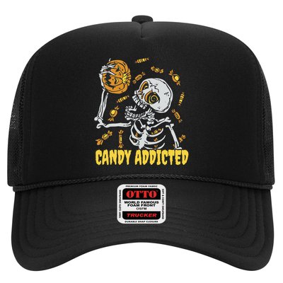 Candy Addicted Skeleton Halloween Trucker Hat