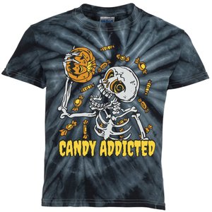 Candy Addicted Skeleton Halloween Kids Tie-Dye T-Shirt