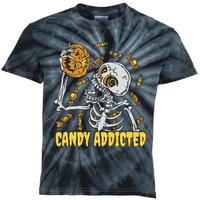 Candy Addicted Skeleton Halloween Kids Tie-Dye T-Shirt