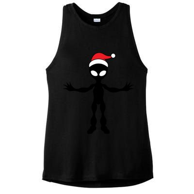 Cute Alien Santa Claus Ladies PosiCharge Tri-Blend Wicking Tank