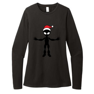 Cute Alien Santa Claus Womens CVC Long Sleeve Shirt