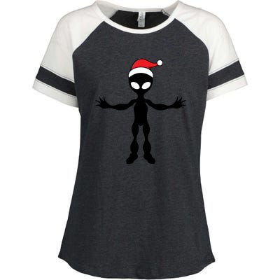 Cute Alien Santa Claus Enza Ladies Jersey Colorblock Tee