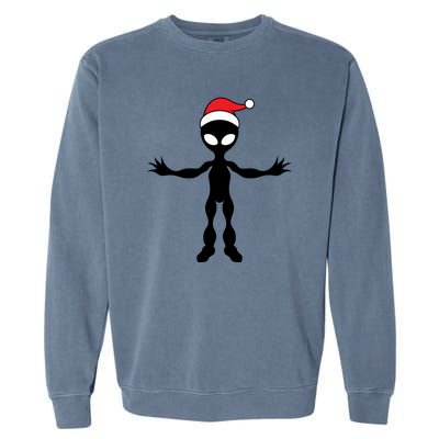 Cute Alien Santa Claus Garment-Dyed Sweatshirt