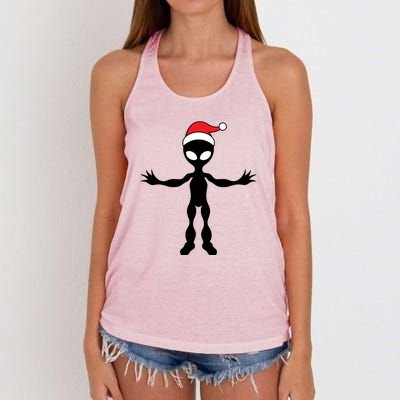 Cute Alien Santa Claus Women's Knotted Racerback Tank