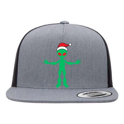 Cute Alien Santa Claus Flat Bill Trucker Hat