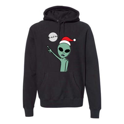 Cute Alien Santa Claus Premium Hoodie