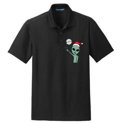 Cute Alien Santa Claus Dry Zone Grid Polo