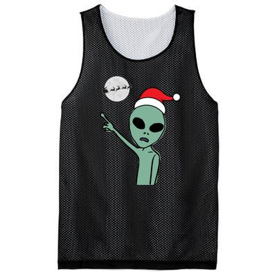 Cute Alien Santa Claus Mesh Reversible Basketball Jersey Tank