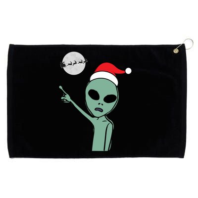 Cute Alien Santa Claus Grommeted Golf Towel