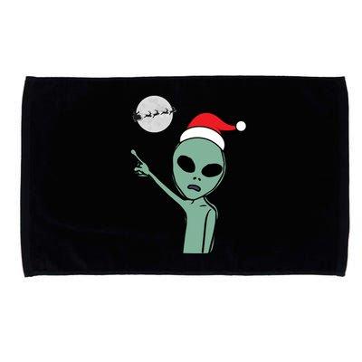 Cute Alien Santa Claus Microfiber Hand Towel